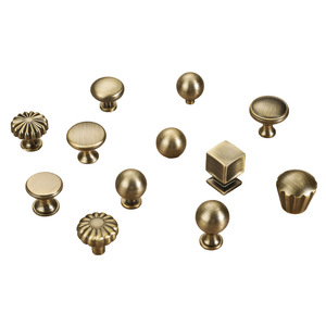 Leather French Vintage Brass Cabinet Knobs Round Single Hole Durable Drawer Wardrobe Handles Bronze Color - Product Image 5