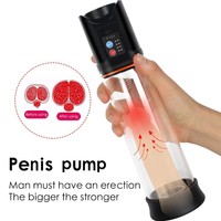 Pompe à vide électrique pour l'amélioration masculine, 4 niveaux de pression, écran LCD, rechargeable par USB, 3 anneaux d'étanchéité en silicone, pompe à pénis