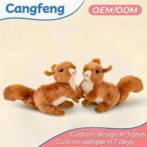 Vente en gros usine : Jouet animal en peluche souple réaliste en forme d'écureuil, ensemble cadeau OEM personnalisé pour enfants, collection éducative sur la faune. - Product Image 1