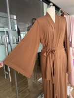 Peignoir Kimono en Modal Personnalisé OEM pour Femme, 230 g/m², Doux, Confortable et Épais, Vêtement de Nuit et d'Intérieur à Manches Larges