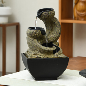 Resin <b>Water</b> <b>Feature</b> Irregular Shape <b>Lighted</b> Feng Shui Office Decor Multipurpose - Product Image 3