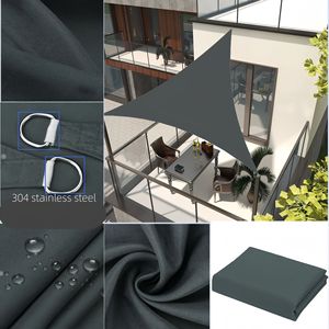 Voile d'ombrage imperméable pour extérieur 3,6x3,6x3,6m, protection UV pour patio et abri de voiture - Product Image 3