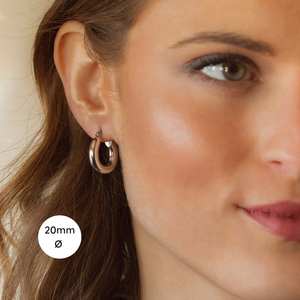 Vente en gros de meilleures ventes Boucles d'oreilles créoles épaisses en plaqué or 18 carats Bijoux simples Boucles d'oreilles créoles modernes en acier inoxydable 316L - Product Image 6