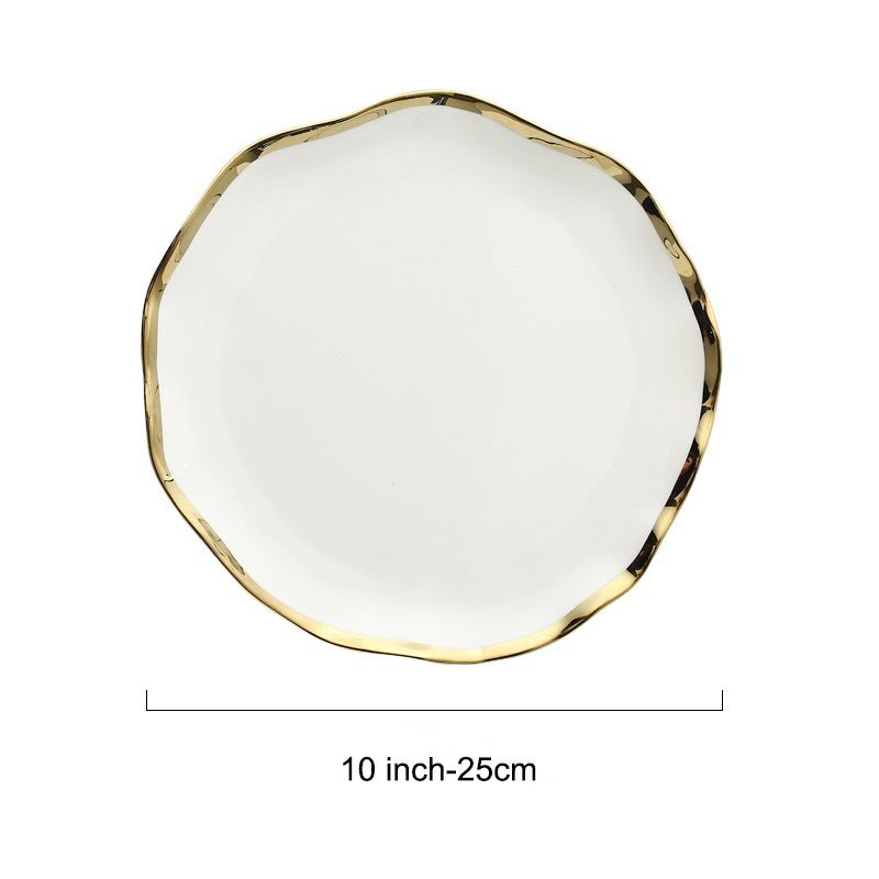 assiette peu profonde blanche de 10 pouces