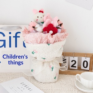 Regalo de San Valentín, Ramo de Flores Artificiales, Oso de Peluche, Ramo de Hilo Tejido, Decoración Terminada - Product Image 4