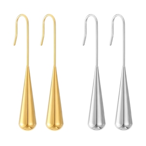 LT-MS-046 5 orecchini a goccia minimalisti francesi in acciaio inox di alta qualità in acciaio irregolare orecchini gioielli per le donne - Product Image 2