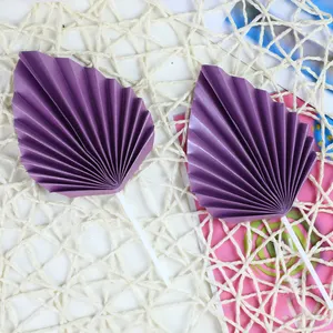 2 pcs/set roxo preto azul rosa cor papel dobrável palm folha assar acessórios bolo decoração suprimentos bolo topper