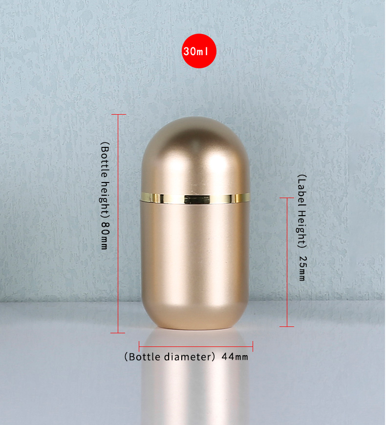 Bottiglia dorata da 30ml + coperchio