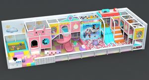 Zoete Kleuren Snoep Thema Ondeugend Kasteel Kinderen Zachte Speeltuin Indoor Speelcentrum Kleine Indoor Speeltuin met Glijbaan en Ballenbak - Product Image 2