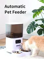 Distributeur automatique d'aliments pour animaux de compagnie intelligent WiFi 5L Contrôle par application mobile Bol en acier inoxydable Motif solide Conception portable pour chats chiens