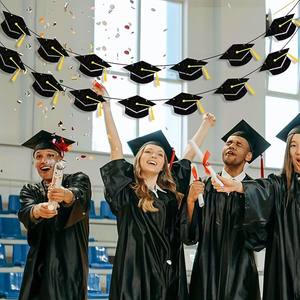 <span class=keywords><strong>Guirnaldas</strong></span> de Papel Dorado y Gorros de Graduación <span class=keywords><strong>para</strong></span> Fiestas y Ceremonias de Graduación de Secundaria - Product Image 4