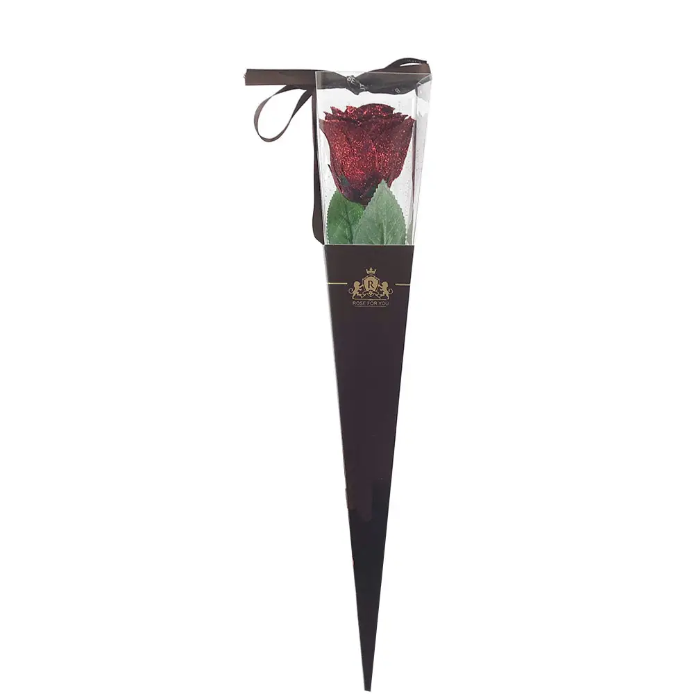 Neues Design Künstliches Geburtstags geschenk Glitter Rose Sing Branch Rose Blume Valentinstag Muttertag Geschenk