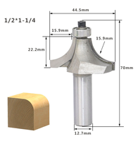 Broca Redonda de Carburo de Tungsteno de Alta Calidad para Router de Madera, Grado Industrial, Vástago de 1/4 y 1/2 Pulgadas, L-N001-1