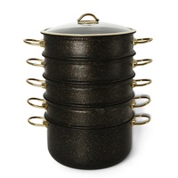 Casserole de 28 cm avec 4 cuvettes vapeur antiadhésives en acier inoxydable 304, marmite vapeur, pot de cuisson, pot à soupe, pour la maison et la cuisine