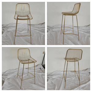 شبكة كوتيل لوسي حديثة قابلة للتكديس ، إطار معدني ذهبي مصنوع يدويًا ، بارستول على طاولة عالية للمناسبات - Product Image 3