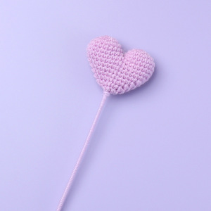 Flor fresca preservada en forma de corazón, tejida a mano, flor artificial, flor falsa de hilo tejido, flor fresca preservada de ganchillo - Product Image 3
