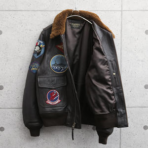 Chaqueta de Vuelo Bomber para Hombre Estilo <span class=keywords><strong>Top</strong></span> Gun G1 Tom Cruise Maverick de Cuero PU con Parche Bordado para Piloto Aviador o Motociclista - Product Image 2