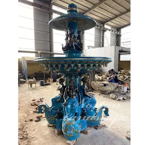 Custom High Quality Luxury Metal Art Outdoor Fountain Bronze Brass Figure Statues Water Fountain For Garden Decoration