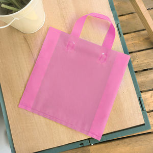 Nouveau design 2026 – Sac shopping en plastique givré jaune-gris avec poignée, idéal pour vêtements, emballage cadeau, personnalisable avec logo - Product Image 5