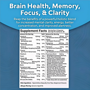 Kapsul <span class=keywords><strong>Vitamin</strong></span> Otak Dewasa Meningkatkan Daya Ingat & Tidur, Suplemen Pendukung Kekuatan Otak - Product Image 2