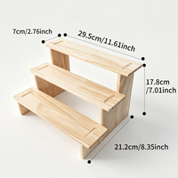 Étagère de présentation rétro en bois, organisateur à 3 niveaux, multifonctionnelle, style mid-century moderne, en bois de frêne