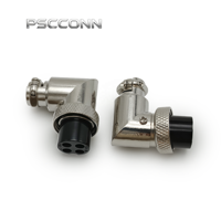 Connecteur circulaire PSCCONN série GX GX16, 2, 3, 4, 5, 6, 7, 8, 9, 10 broches, métal, industriel, prise aviation à angle droit