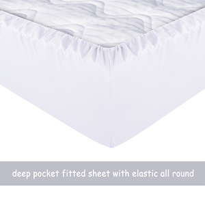 Chine Fabrication <span class=keywords><strong>de</strong></span> draps en microfibre <span class=keywords><strong>housse</strong></span> <span class=keywords><strong>de</strong></span> <span class=keywords><strong>couette</strong></span> ensemble <span class=keywords><strong>de</strong></span> literie imperméable blanc moderne pour Twin tailles simples Polyester solide - Product Image 6