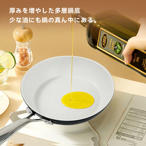 Non-Stick Enamel Coated Classic Design Frying Pan 5-Layer Cookware Stainless Steel Handle Gas <b>Induction</b> Compatible Dishwasher - Product Image 6