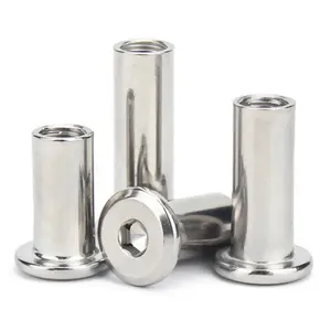 High Quality Stainless Steel Flat Head Hex Socket Furniture Connector Bolts And Sleeve Barrel Splint Nut M4 M6 M8 M12 Furniture