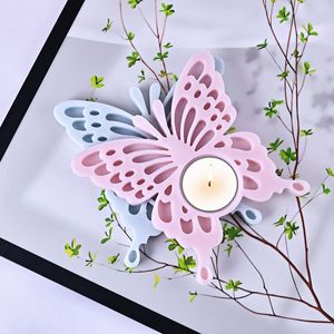Nouveau mignon papillon bougeoir Silicone moule plateau caboteur chandelier plâtre décoration résine goutte à goutte Film - Product Image 1