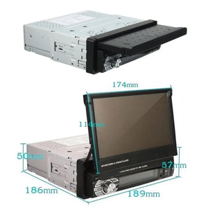 Radio de coche 1din autorradio navegación GPS pantalla táctil retráctil FM USB SD + 8 IR cámara de visión trasera BT estéreo 7 "DC 12V <span class=keywords><strong>Abarth</strong></span> - Product Image 4