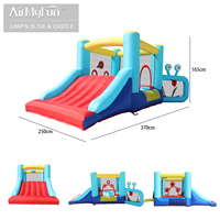 Château gonflable pour enfants AirMyFun, château gonflable en forme d'escargot, combo extérieur, moonwalk avec toboggan, capacité de 3 personnes, matériau 420D+840D