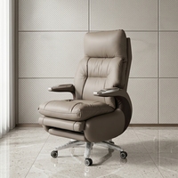 Fauteuil de Direction Pivotant de Luxe Moderne, Nouveau Design, Inclinable Manuel/Électrique, en Cuir Synthétique pour Usage Domestique