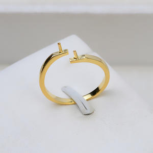 Anillo de Plata S925 con Doble Perla para Mujer, Abierto, Simple, para Joyería DIY, Accesorios de Perlas, Bandeja Vacía, Producto Semiterminado - Product Image 4
