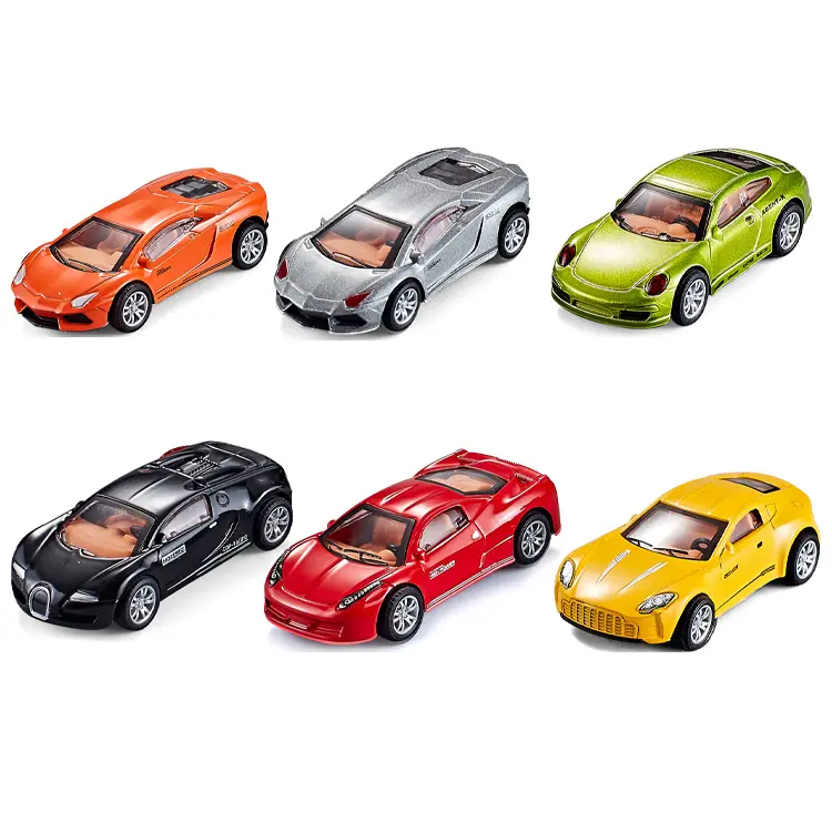 6 Models 12 Colors 1:64 Classical Metal Car Model Pull Back Diecast Car Toy