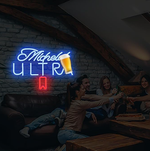 Ensemble de 6 verres à bière <span class=keywords><strong>Pilsner</strong></span> en cristal transparent de 16 oz avec enseigne au néon LED pour la publicité dans les bars et pubs à domicile avec contrôle par application Bluetooth - Product Image 2