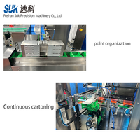 Machine d'emballage horizontale entièrement automatique pour cartonnage de snacks, biscuits et aliments en carton, avec ligne de rangement par points