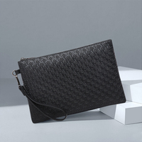 Pochette Homme d'Affaires Décontractée et Élégante à Motif Nid d'Abeille, Sac à Main Grande Capacité, Portefeuille Enveloppe Personnalisé pour Homme, Sac à Main Homme