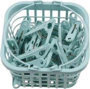 Pinzas de Plástico PP Pequeñas para Ropa, Cesta con Clips Grandes para Colgar, Juego de 30 Piezas, Pinzas de Secado Resistentes al Viento para Armario y Uso en Exteriores, Desmontables - Product Image 2