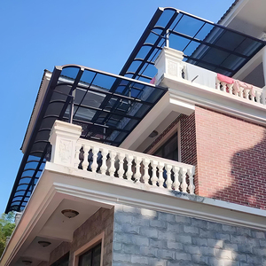 Auvent de luxe extérieur en polycarbonate avec structure en alliage d'aluminium, voile en PC, commande manuelle, pour porte d'entrée, fenêtre, <span class=keywords><strong>terrasse</strong></span> - Product Image 5