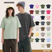 Kaos T-shirt Musim Panas AG602 Baru 245g Rajutan Benang Ganda Katun Murni Gaya Vintage Amerika Lengan Pendek O-Neck Trendy Merek Ternama Model Longgar