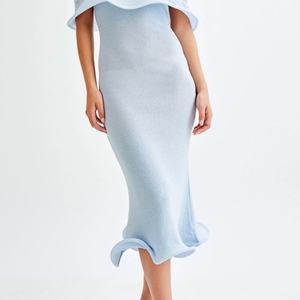 Robe d'été décontractée pour femme OEM, robe en tricot pour femme, design sexy sans manches, épaules dénudées, coupe ajustée - Product Image 6