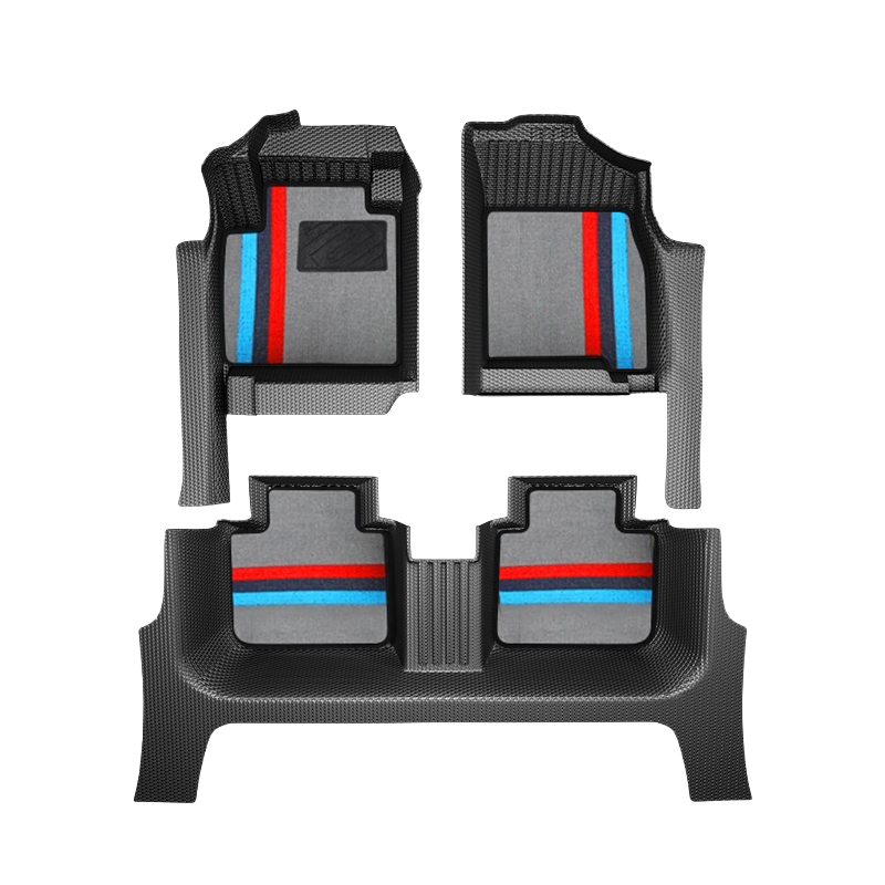 5D à une seule couche + tapis gris rayé de suède