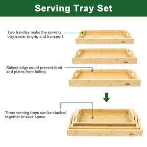 GL популярный поднос для сервировки на заказ, бамбуковый деревянный поднос, журнальный столик, деревянный бамбуковый поднос для сервировки с ручками - Product Image 3