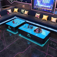 Table basse en verre éclairée par LED moderne pour KTV, bar à domicile, parc, hôtel, salle de sport, boîte de nuit, salon, sous-sol, entrée