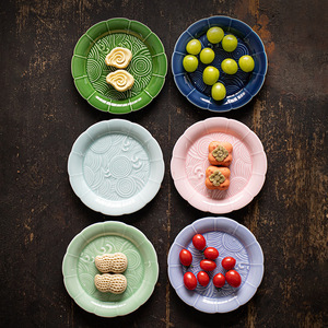 Assiette à fruits en céramique Silent Waves, ronde, en porcelaine, style zen, pour le thé, les collations, les fêtes - Product Image 3