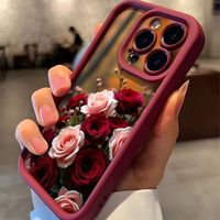 Coques de téléphone portable antichoc de luxe avec fleurs pour iPhone 17 Air 16 15 Plus Pro Max 14 13 12 11 X, coque arrière de protection, logo personnalisé