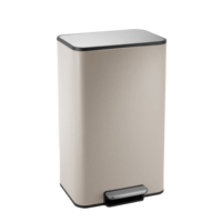 Poubelle rectangulaire moderne à pédale en fer écologique pour intérieur/extérieur, bureau, salle de bain, cuisine