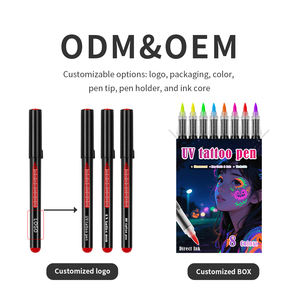 खय पर्यावरण के अनुकूल 8-रंग उव चमक डार्क टैटू मार्कर पेन ड्राई-मिटा गीले-मिटा गीले-मिटा स्याही अस्थायी चेहरे पेंटिंग के लिए - Product Image 5