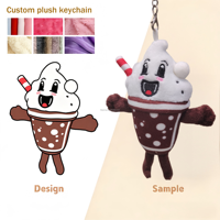 Jouets en peluche amusants personnalisés, jouets en forme de crème glacée, marquage d'entreprise, porte-clés en peluche personnalisés